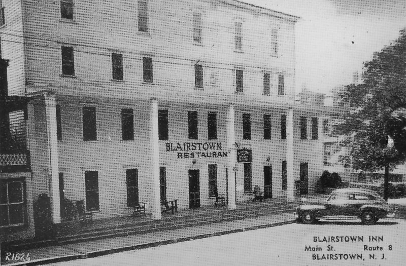 Marker detail: Blairstown Inn, circa 1945 image. Click for full size.