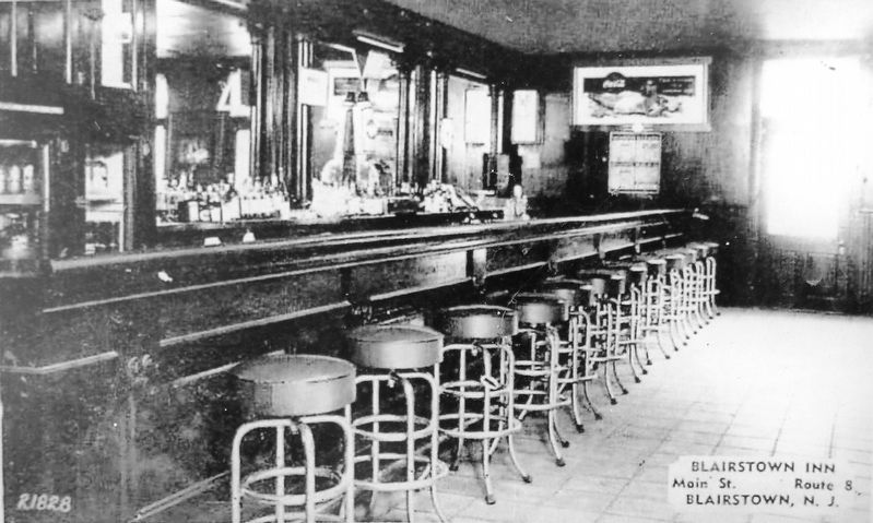 Marker detail: Blairstown Inn Bar, circa 1945 image. Click for full size.