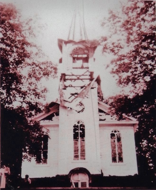 Marker detail: 1955 Church Fire image. Click for full size.
