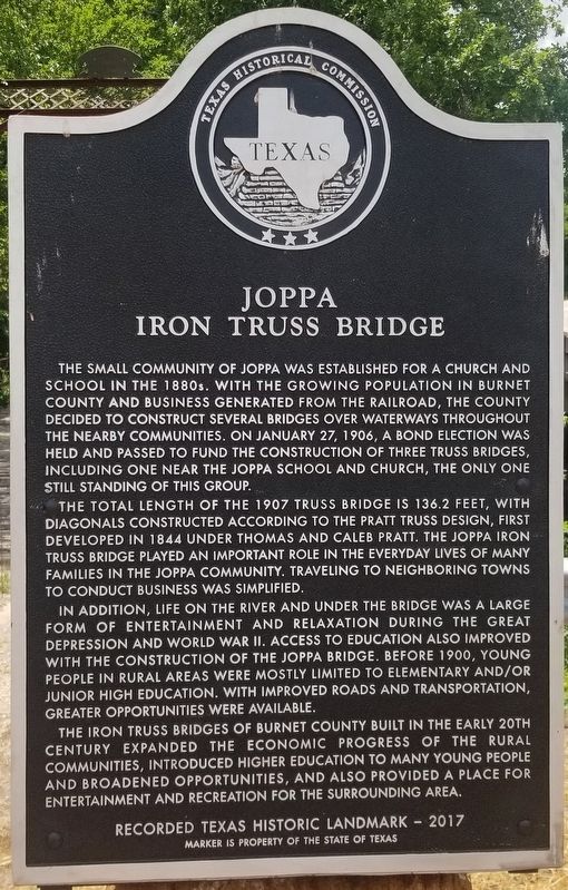Joppa Iron Truss Bridge Marker image. Click for full size.