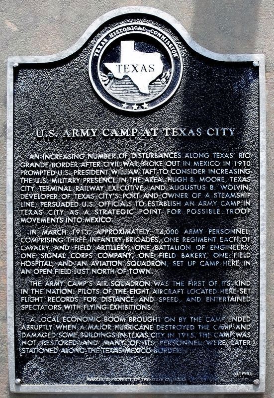 U.S. Army Camp at Texas City Marker image. Click for full size.