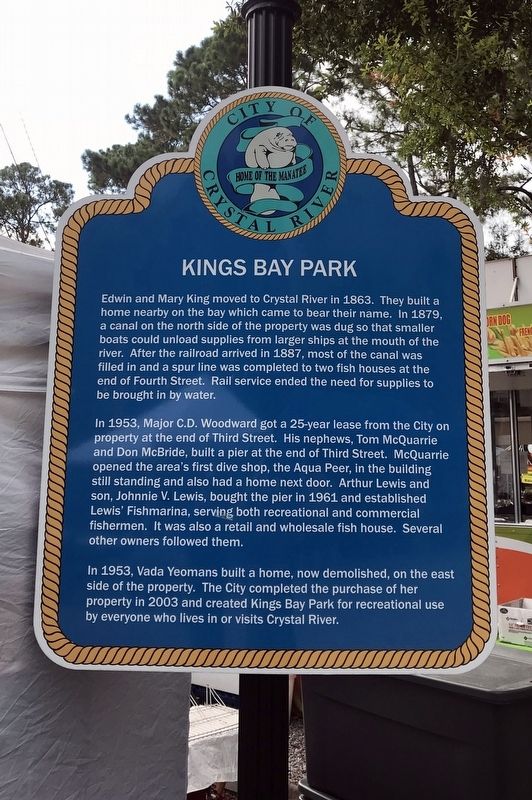 Kings Bay Park Marker image. Click for full size.