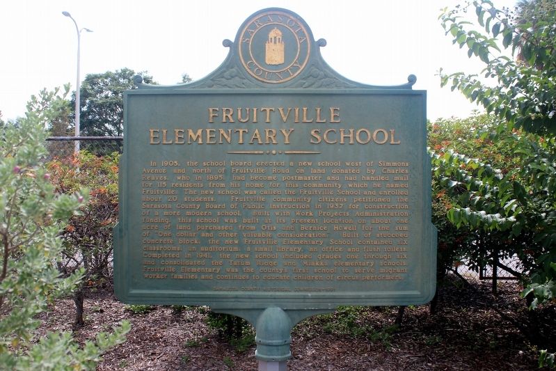 Fruitville Elementary School Marker Side 2 image. Click for full size.