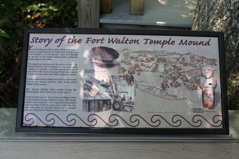 Story of the Fort Walton Temple Mound Marker image. Click for full size.