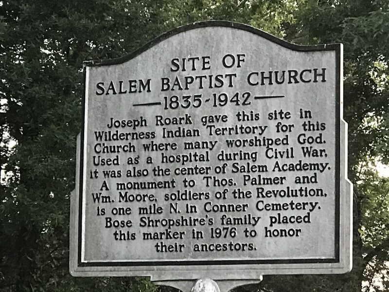 Site of Salem Baptist Church Marker image. Click for full size.