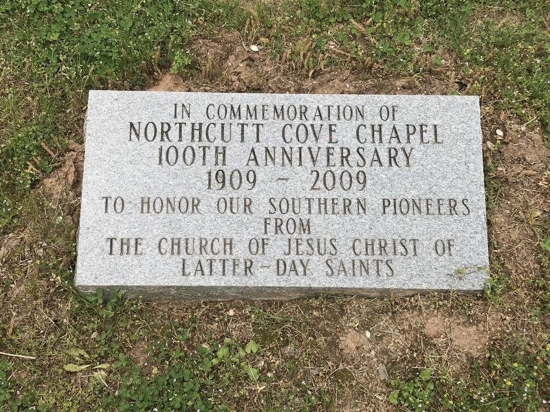 Northcutts Cove Chapel centennial stone image. Click for full size.