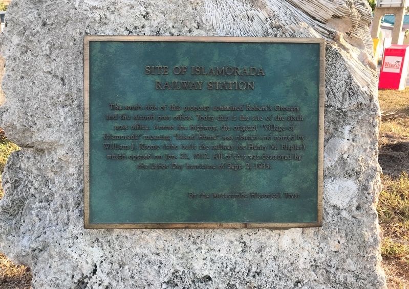 Site of Islamorada Railway Station Marker image. Click for full size.