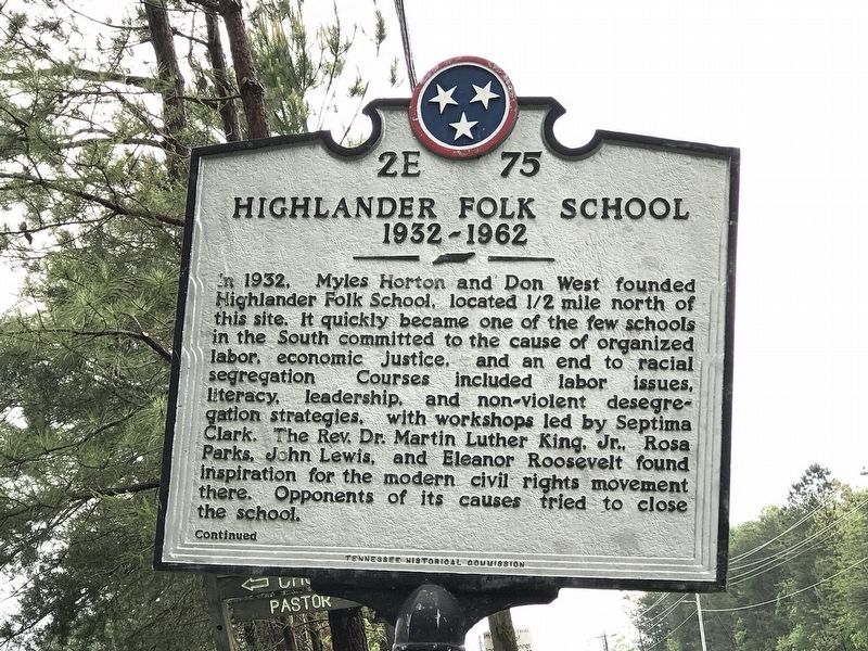 Highlander Folk School Marker image. Click for full size.