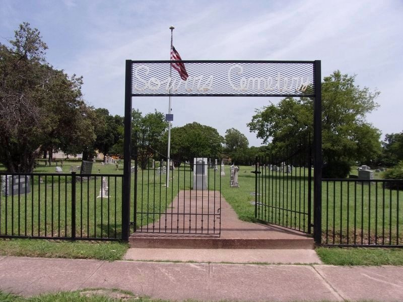 Sowers Cemetery Entrance and Marker image. Click for full size.