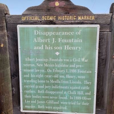 Disappearance of Albert J. Fountain and his son Henry Marker image. Click for full size.