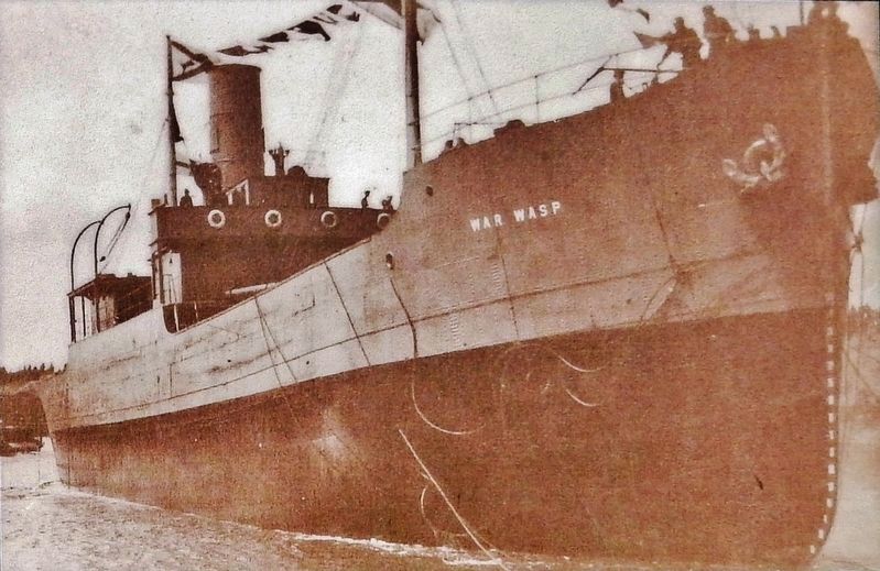 Marker detail: The <i>War Wasp</i> image. Click for full size.