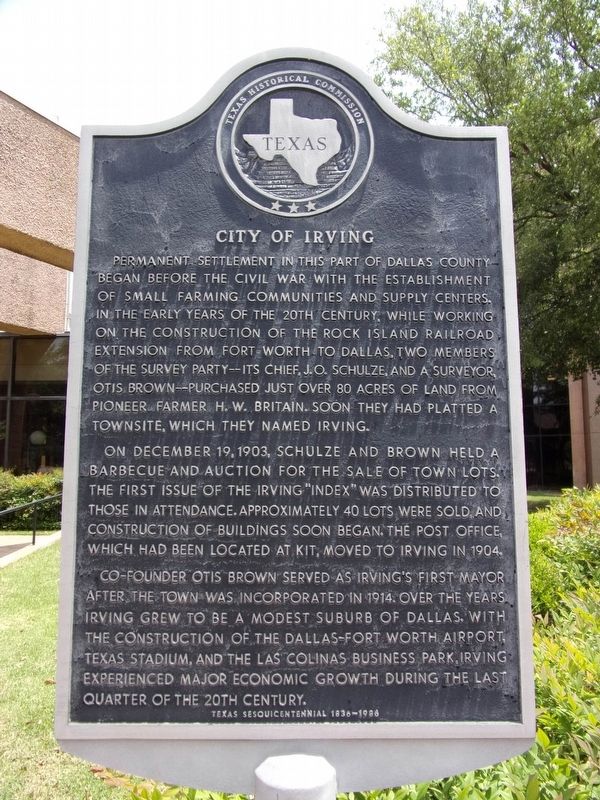 City of Irving Marker image. Click for full size.