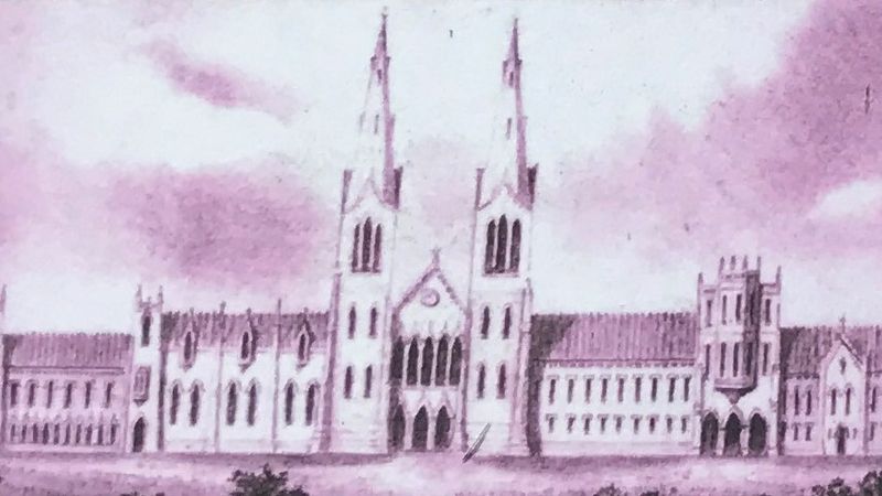 Proposed main college building, 1844 image. Click for full size.