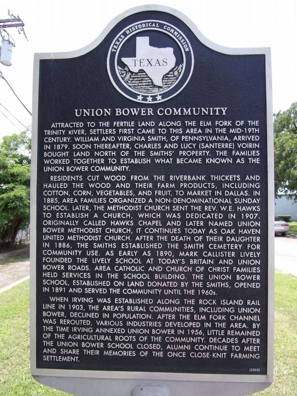 Union Bower Community Marker image. Click for full size.