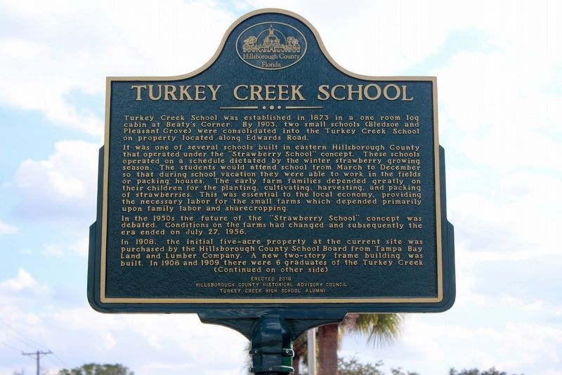 Turkey Creek School Marker Side 1 image. Click for full size.