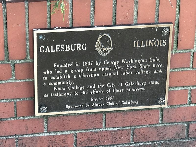 Galesburg, Illinois Marker. Click for full size. Galesburg, Illinois Marker image. Click for full size.