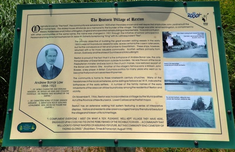 The Historic Village of Rexton Marker image. Click for full size.