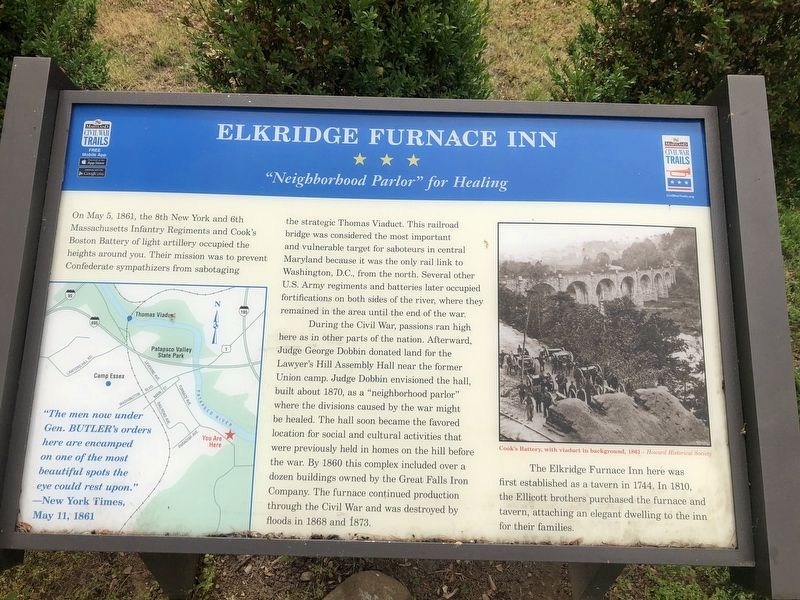 Elkridge Furnace Inn Marker image. Click for full size.
