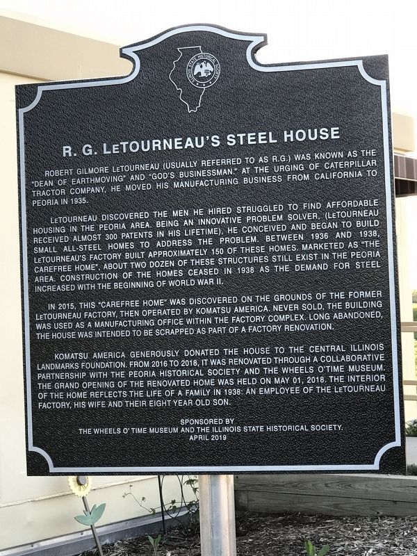 R. G. LeTourneau's Steel House Marker image. Click for full size.