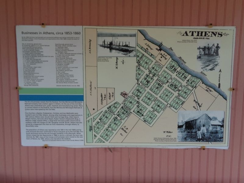 Businesses in Athens, circa 1853-1860 Marker image. Click for full size.