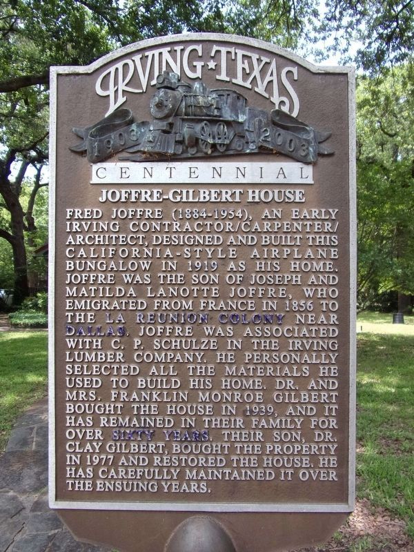 Additional Joffre-Gilbert House Marker. Click for full size. Additional Joffre-Gilbert House Marker image. Click for full size.