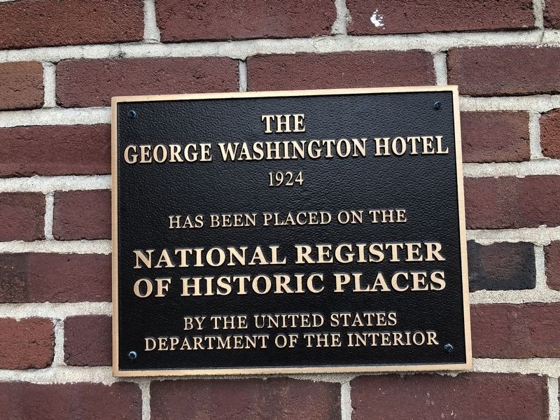 The George Washington Hotel Marker image. Click for full size.
