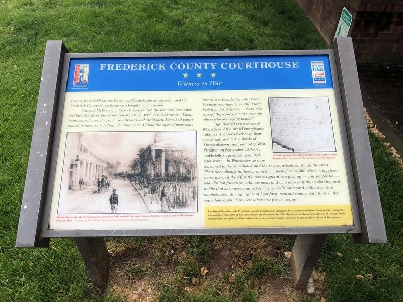 Frederick County Courthouse Marker image. Click for full size.