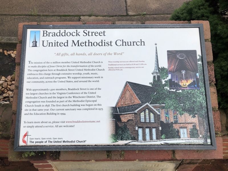 Braddock Street United Methodist Church Marker image. Click for full size.