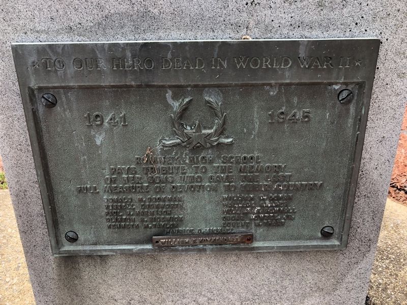 To Our Hero Dead In World War II Marker image. Click for full size.