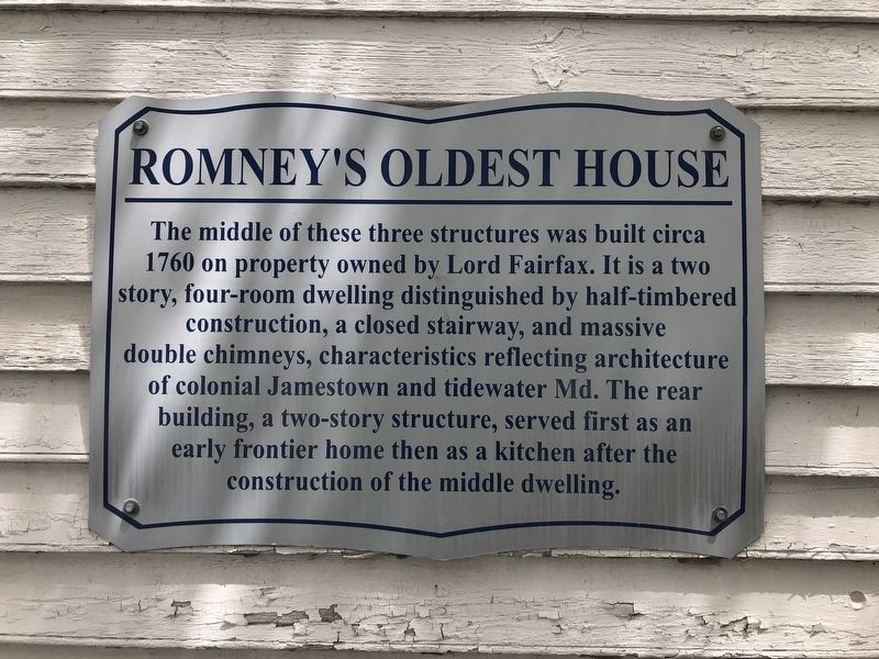 Romney's Oldest House Marker image. Click for full size.