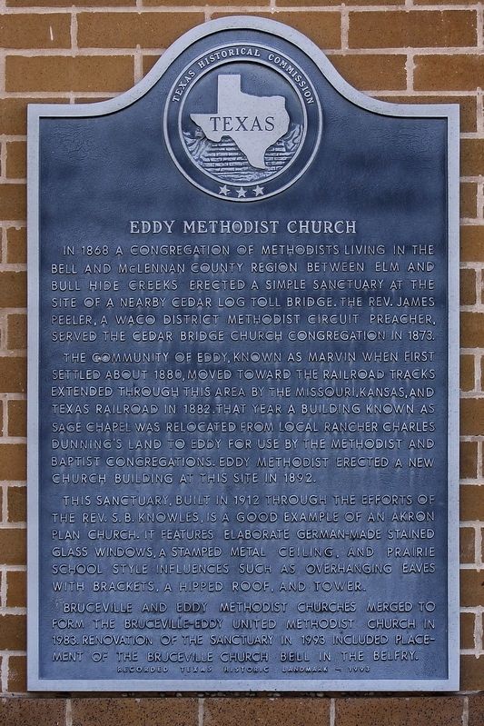 Eddy Methodist Church Marker image. Click for full size.