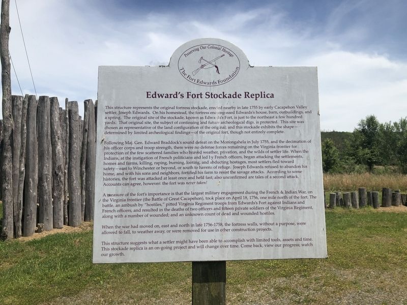 Edward's Fort Stockade Replica Marker image. Click for full size.