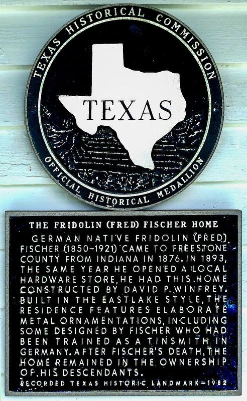 The Fridolin (Fred) Fischer Home Marker image. Click for full size.