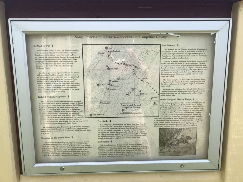 Some French and Indian War Incidents in Hampshire County Marker image. Click for full size.