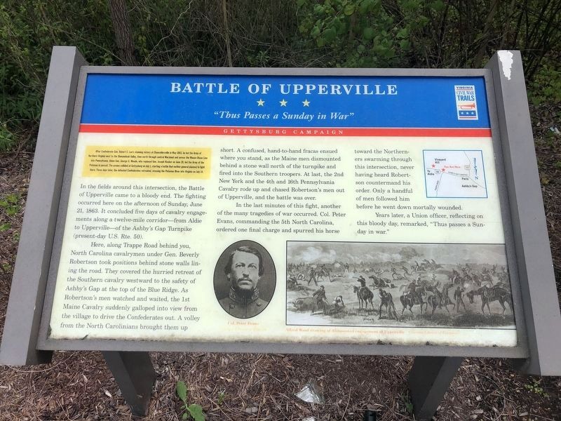 Battle of Upperville Marker image. Click for full size.