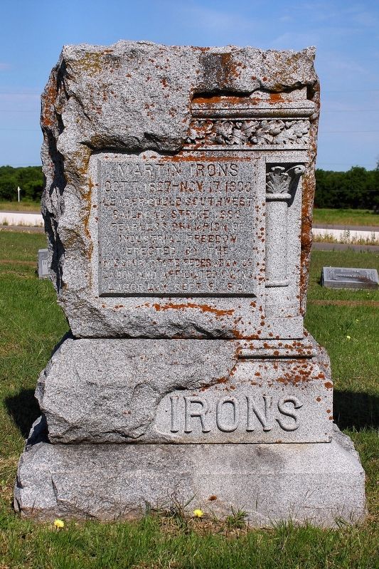Martin Irons Grave Monument image. Click for full size.