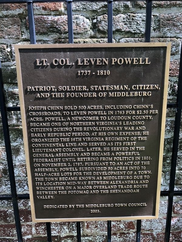 Lt. Col. Leven Powell Marker image. Click for full size.