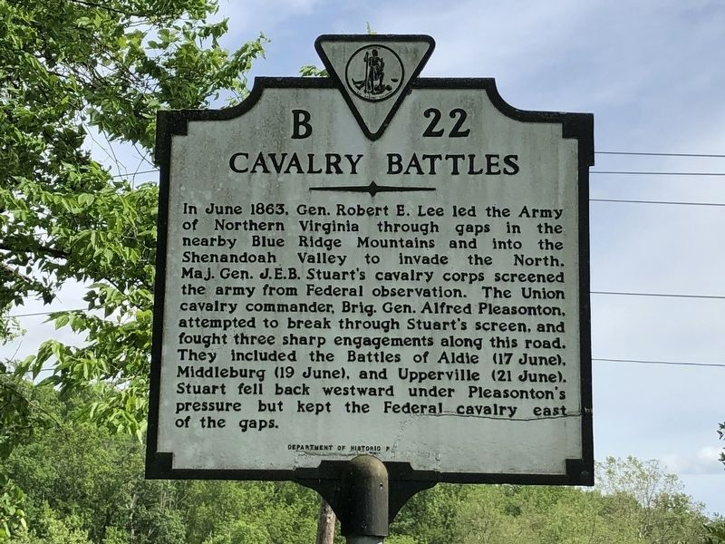 Cavalry Battles Marker image. Click for full size.