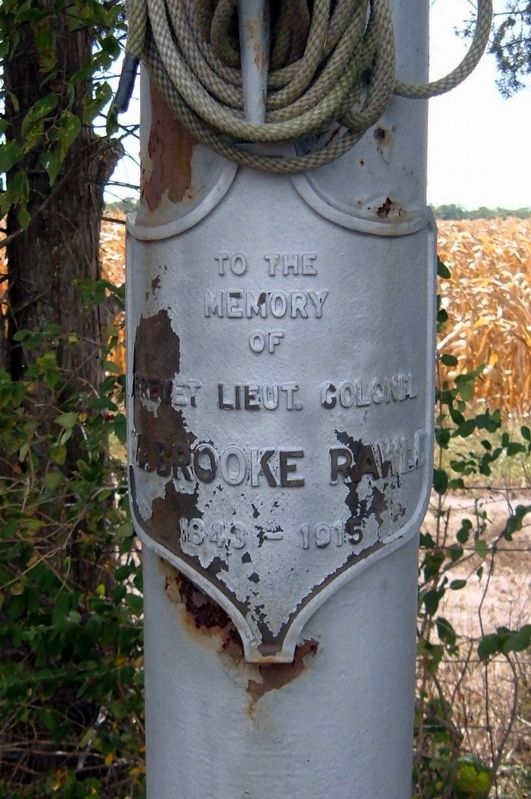 The Brook Rawle Memorial Flagpole plaque image. Click for full size.