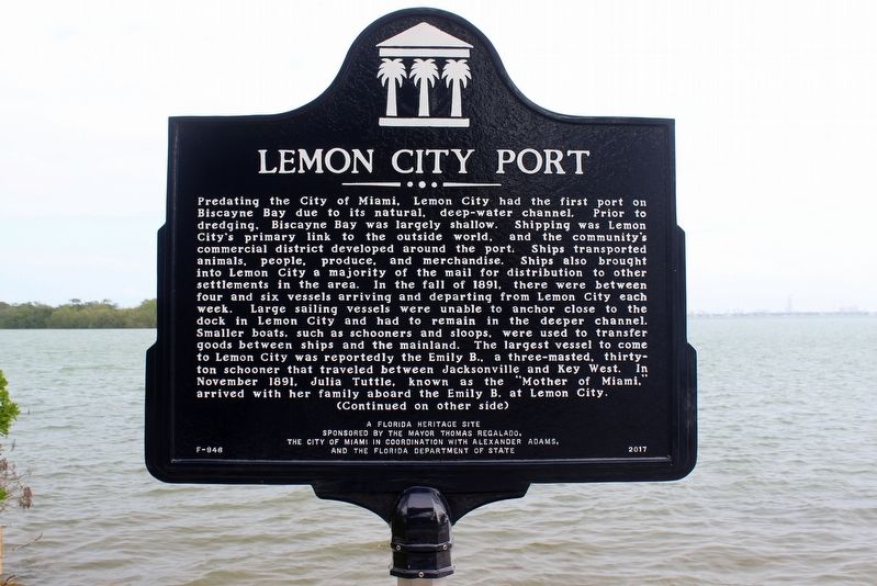 Lemon City Port Marker Side 1 image. Click for full size.