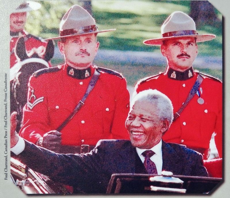 Marker detail: Nelson Mandela, 1998. Click for full size. Marker detail: Nelson Mandela, 1998 image. Click for full size.