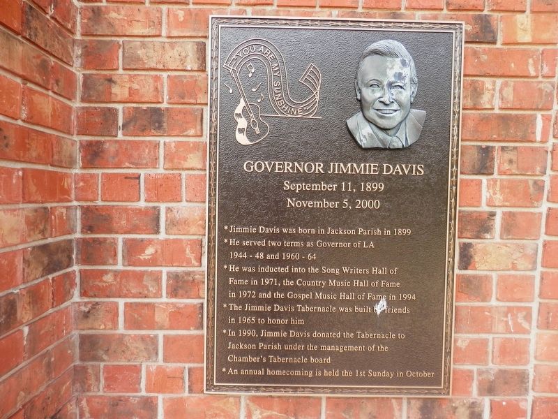 Governor Jimmie Davis Marker image. Click for full size.