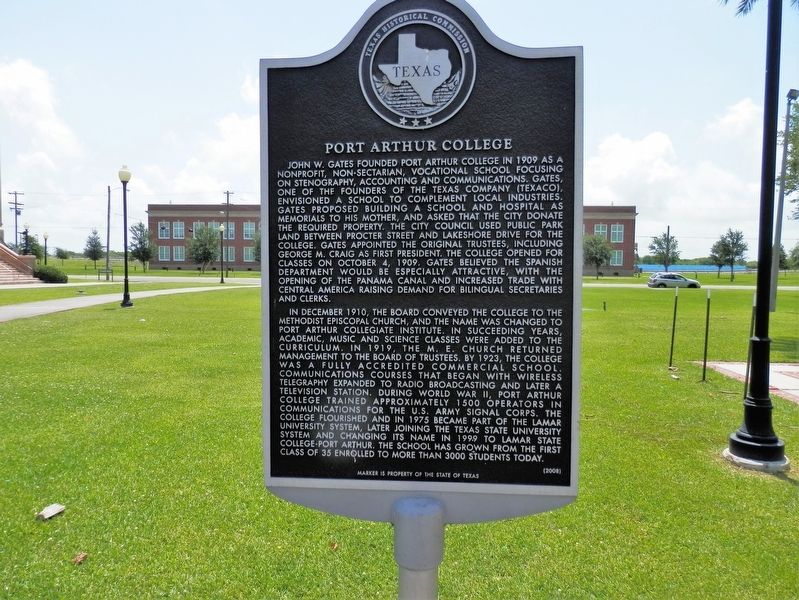 Port Arthur College Marker image. Click for full size.