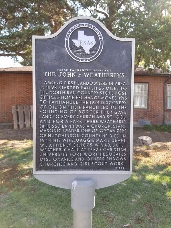 The John F. Weatherlys Marker image. Click for full size.