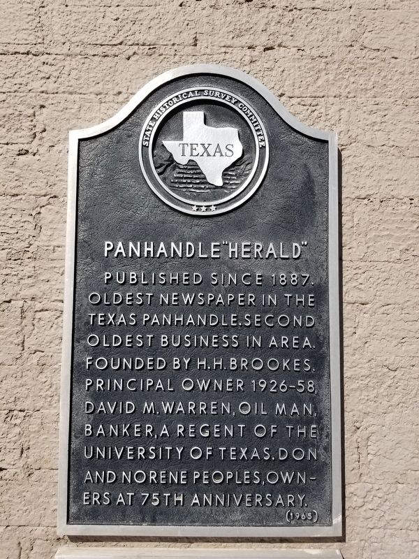 Panhandle "Herald" Marker. Click for full size. Panhandle "Herald" Marker image. Click for full size.