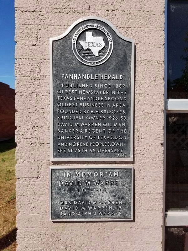 Panhandle "Herald" Marker and additional memorial marker image. Click for full size.