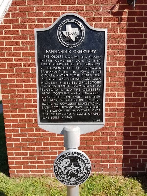 Panhandle Cemetery Marker image. Click for full size.