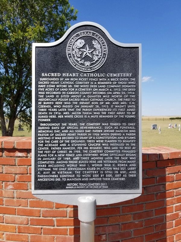 Sacred Heart Catholic Cemetery Marker image. Click for full size.
