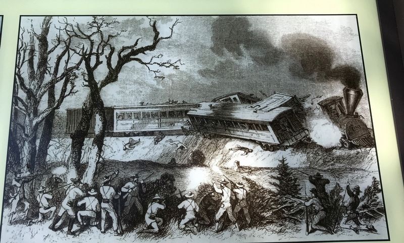 Guerillas attacking train image. Click for full size.