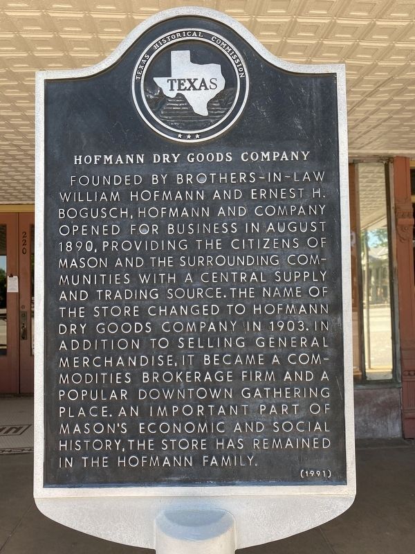 Hofmann Dry Goods Company Marker image. Click for full size.